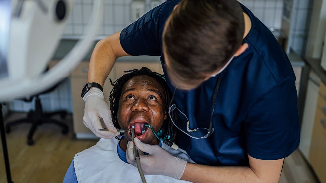 doctor working on patient